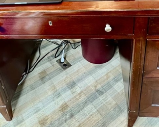 110. Sligh Executive Desk w/ Leather Inset Top (66" x 32" x 30")