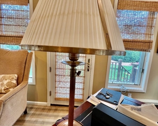 109. Brass Lamp w/ Accordion Pleat Shade (27"h)