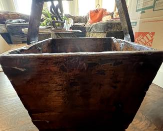 27. Primitive Wood Bin w/ Handle (14" x 22")
