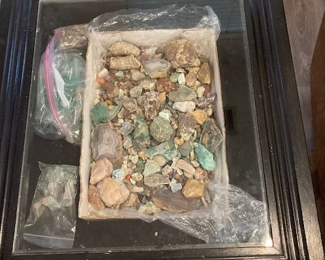 display table, some really colorful polished stones