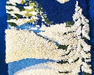 Mid Century Latch Hook Rug Wall Hanging 