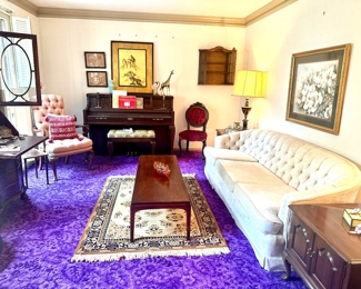 Koehler Sofa , MCM End tables , Wurlitzer piano 