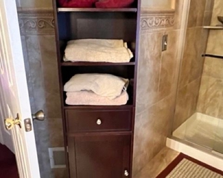 tall bathroom cabinet shelf storage