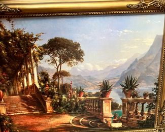 lake como framed painting 