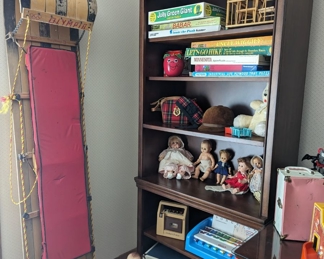 Toboggan, Vintage Dolls, Vintage Board Games, Bookcase
