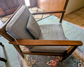 Mid Century Modern Accent Chair, Area Rug