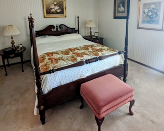 Queen Size Bed, Floral Paintings, Instant Ancestor, Ottoman