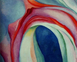 Georgia O'Keeffe 'Music - Pink and Blue No. 2', 1918 Framed Print