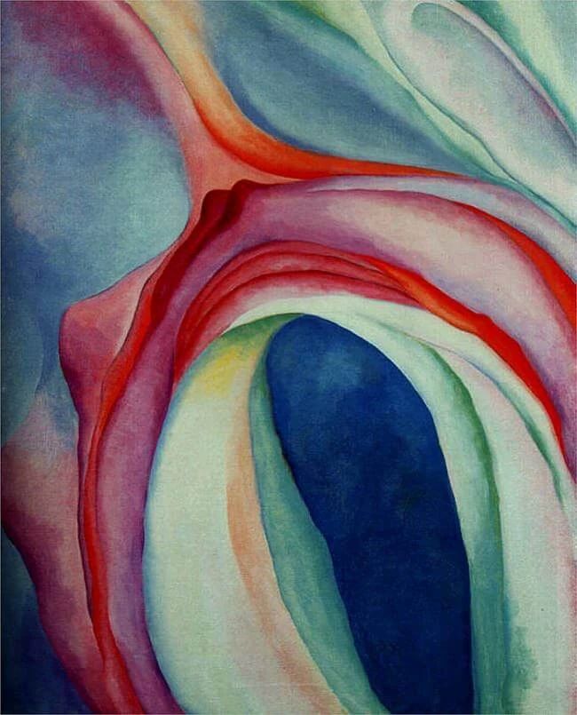 Georgia O'Keeffe 'Music - Pink and Blue No. 2', 1918 Framed Print