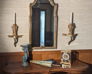 Hollywood Regency Mirror, Sconces