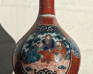 Antique Japanese Three Wise Men Vase