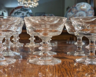 Val St Lambert State Plain Champagne Coupes - 6