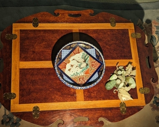 Inlay Butler's Table                                                                                        Japanese Imari Large Bowl                                                                   Jade Fruit