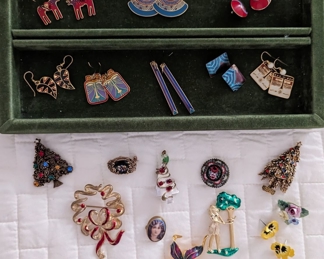 Laura Burch Earrings, Vintage Brooches and Pins