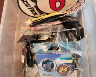 Pins and patches from NASCAR - Daytona 500 and Brickyard 400.