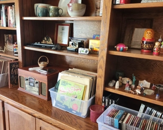 CDs, Pottery, books, kitch