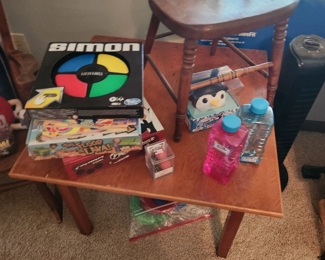 Games, child's table and chair