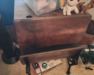 Antique school desk, arts and crafts