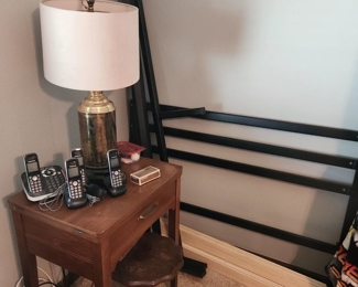 Lamp is sold, Sewing machine, stool, bed frame