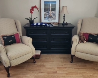 Wingback recliners, dresser, Atlas V Nasa Photos