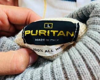 Vintage wool Italian made puritan sweater.