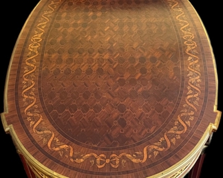 François Linke Marquetry & Inlaid Table with Ormolu