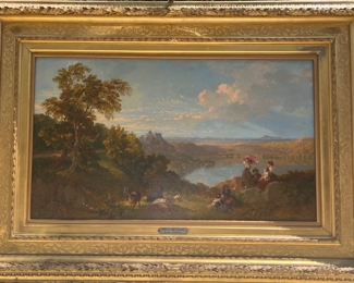 Penry Williams Original Oil "Lake Albano" ﻿13-1/2"x23-1/4"
