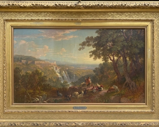 Penry Williams Original Oil "Tivoli Near Rome" 13-1/2"x23-1/4"