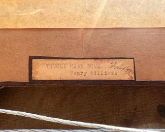 Penry Williams "Tivoli Near Rome" Back Description