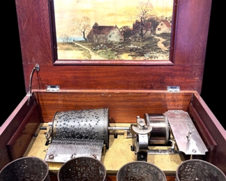 Rare American Capital Cuff Music Box with Five Cylinders, patented 1889