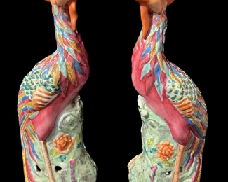 Pair of Chinese Export Phoenix Birds