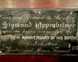 Plaque of Dedication to Sigmund Oppenheimer