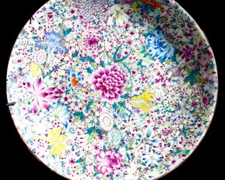 Very Large 18th Century
Chinese Shallow Bowl, 
Signed