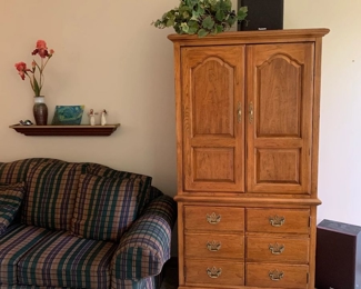 Video Cabinet for TV or DVD storage, Panasonic Stereo, two speakers