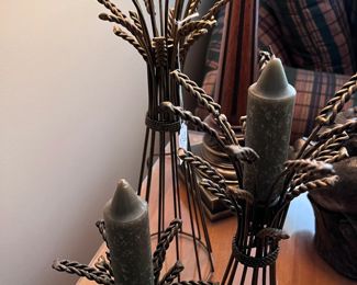 Wheat Candle Holder Trio