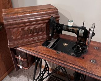 Singer Treadle Sewing Machine (also Electric Sewing Machine not shown)