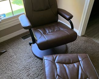Comfortable Chair with Ottoman, Back Reclines
