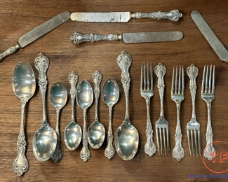 Antique Alvin Silver Co Sterling SILVER Flatware - 1900 Majestic Pattern