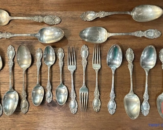 Antique RW & S (Wallace) Sterling SILVER Flatware - 1896 Lucerne Pattern