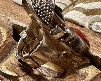 Sajen Carved Goddesses Sterling Silver Ring