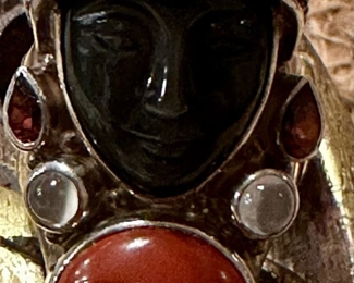 Sajen Carved Goddesses Sterling Silver Ring