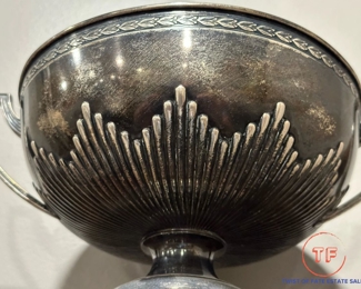 1940's Art Deco Sterling SILVER Footed Bowl with Handles by H.N.J. LASSEN