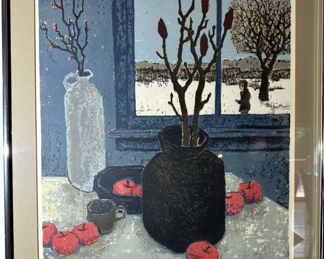 Limited Edition Serigraph 1973 (19/92) "January Apples" by TOM BARTEK