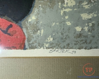 Limited Edition Serigraph 1973 (19/92) "January Apples" by TOM BARTEK