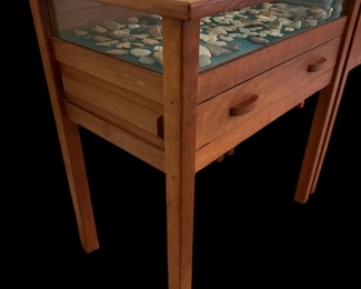 Handmade Cherry Wood Display Cabinets with Collection of Arrowheads