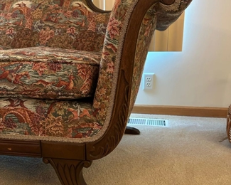 Antique Victorian Carved Mahogany Duncan Phyfe Style Sofa