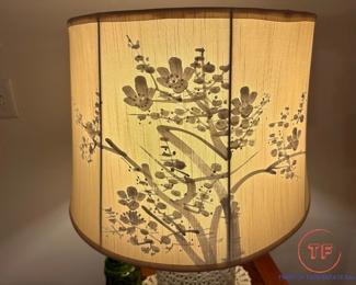 Blanc De Chine Reticulated Table Lamp by SEEI POTTERY CO with Cherry Blossoms
