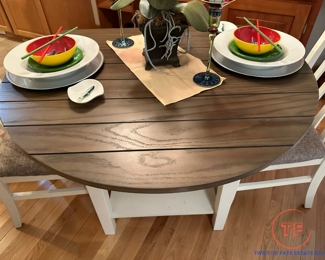 Drop Leaf Barnwood Style Table and Chair Set by ASHLEY FURNITURE