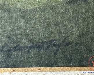 Antique Lithograph "Lady with Harp" by Leonard Campbell