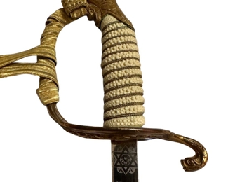  WWII Navy Officer's Sword made by Hilborn Hamburger INC. NY Solingen Germany 